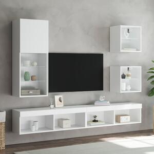 TV skrinka s LED svetlami biela 40,5x30x102 cm