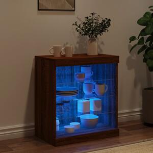 Komoda s LED svetlami hnedý dub 60,5x37x67 cm