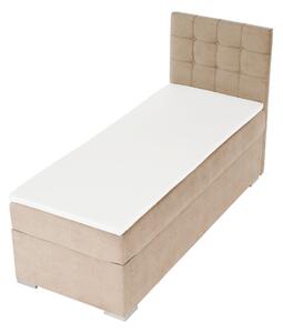 KONDELA Boxspringová posteľ, jednolôžko, svetlohnedá, 80x200, pravá, DANY