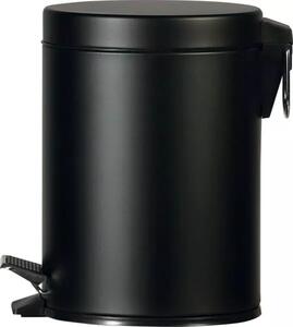 Kovový pedálový odpadkový kôš 5 l, čierny