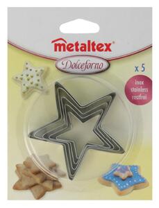 Súprava 5 vykrajovadiel v tvare hviezd Metaltex Cookie Cutters
