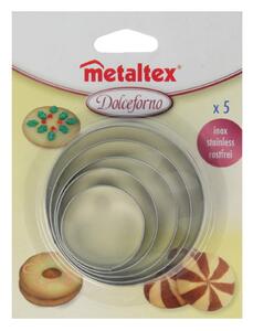 Sada 5 vykrajovadiel v tvare kruhu Metaltex Cookie Cutters