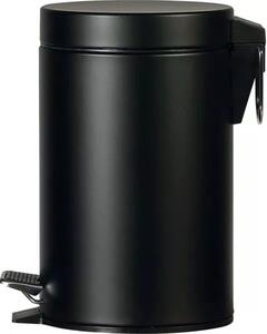 Kovový pedálový odpadkový kôš 3 l, čierny