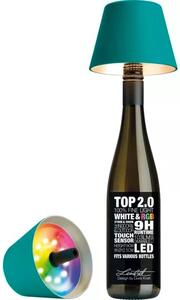 Stolná LED lampa na fľašu Sompex Top 2.0 14 cm, tyrkysová