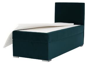 KONDELA Boxspringová posteľ, jednolôžko, zelená, 90x200, pravá, SAFRA
