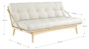 Hnedá Pohovka Folk Sofa Bed – Clear lacquered/Clay 100 × 190 × 90 cm KARUP DESIGN