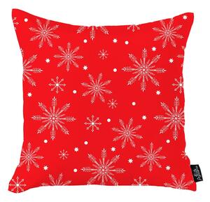 Červená vianočná obliečka na vankúš Mike & Co. NEW YORK Honey Christmas Snowflakes, 45 x 45 cm
