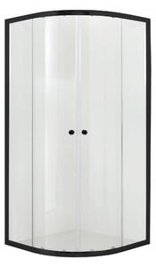 Hagser Andrea sprchovací kút 90x90 cm polkruhová čierna matné/priehľadné sklo HGR22000020