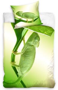 BedTex Bavlnené obliečky Zelený Chameleón, 140 x 200 cm, 70 x 90 cm