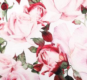 Dekoračný vankúš Ruže 45x45 cm, bielo-ružový