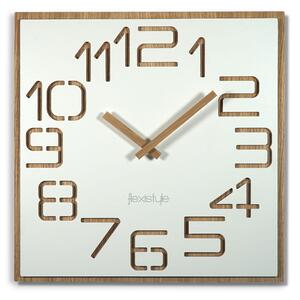 Dekorstudio Moderné drevené hodiny EKO Digits Biele - 40cm