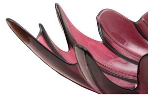 Vínovočervená miska z recyklovaného skla Mauro Ferretti Leaf, 46 × 24 cm