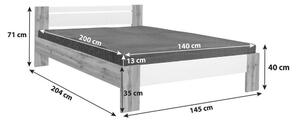 Posteľ s matracom a roštom Vega 140x200 Cm *cenový Trhák*