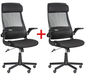 Kancelárska stolička Eiger 1+1 Zadarmo, čierna