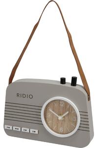 Stolné hodiny Old radio sivá, 21,5 x 3,5 x 15,5 cm