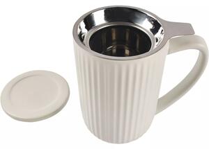 FINE 2 DINE Hi!Tea Hrnček s uchom a sitkom, obsah 0,60 litra, biely