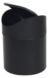 Odpadkový kôš s výklopným vekom, výška: 155 mm, ø: 118 mm čierne