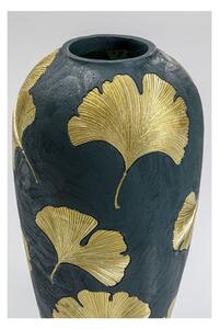 Tmavozelená váza so zlatými listami Kare Design legance, výška 74 cm