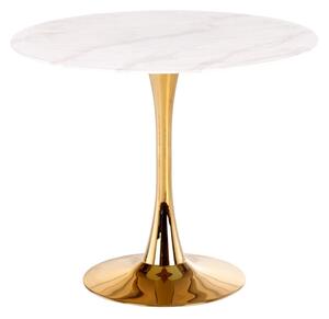 Jedálenský stôl CASEMIRO, 90x75, mramor/zlatá