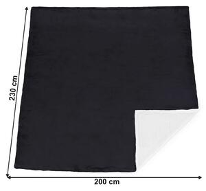 KONDELA Obojstranná baránková deka, sivá/biela, 200x230cm, ESSENA