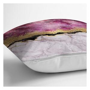 Obliečka na vankúš Minimalist Cushion Covers Marble With Pink And Gold, 45 x 45 cm