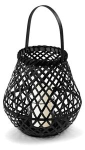 Čierny bambusový lampáš Compactor Bamboo Lantern, ⌀ 25 cm