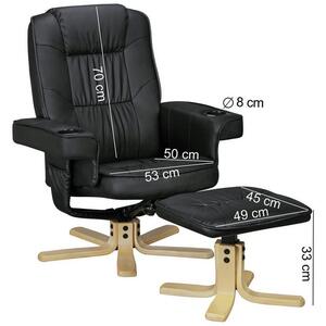 Relaxačné Kreslo S Podnožkou Comfort Duo Čierne