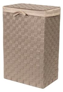Hnedý viskózny kôš na bielizeň s vekom Compactor Laundry Basket Linen, výška 60 cm
