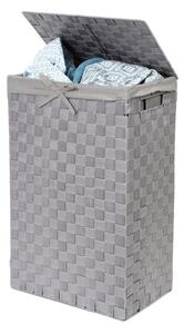 Sivý viskózny kôš na bielizeň s vekom Compactor Laundry Basket Linen, výška 60 cm