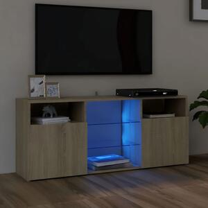 TV skrinka s LED svetlami dub sonoma 120x30x50 cm