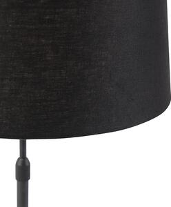 Stolová lampa čierna s čiernym ľanovým tienidlom nastaviteľná 35 cm - Parte
