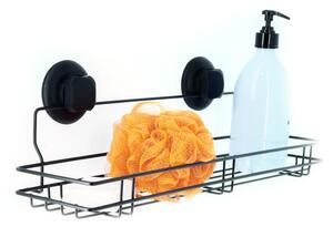 Čierna samodržiaca nástenná kuchynská polička Compactor Bestlock Black Kitchen Shelf, 45,5 x 12 cm