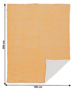 TEMPO Obojstranná baránková deka, béžová/bodky, 150x200cm, ARDLE TYP 2
