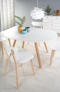 Jedálenský stôl Ruben 102-142x102 cm - biela / dub medový