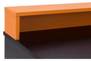KONDELA PC stôl/herný stôl, čierna matná/oranžová, TEZRO