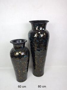 Váza DIVA čierna/zlatá, keramika, ručná práca