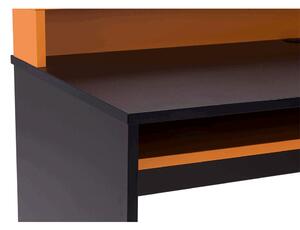 KONDELA PC stôl/herný stôl, čierna matná/oranžová, TEZRO