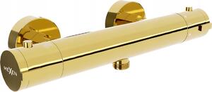 Mexen KAI termostatická sprchová batéria so spodným uchytením, zlatá, 77100-50