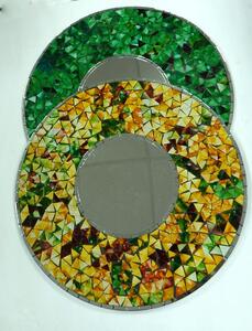 Zrkadlo okrúhle MOZAIKA, ručná práca, 50 cm