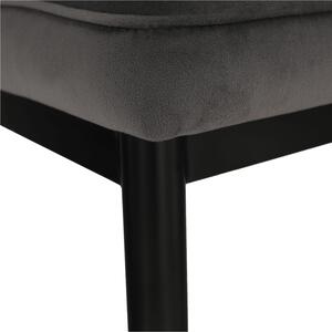 KONDELA Dizajnová jedálenská stolička, tmavosivá Velvet látka, EPONA
