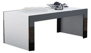 MEBLINE Konferenčný stolík TESS 120 biela / čierny lesk