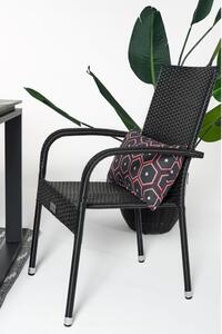 Čierna záhradná stolička z umelého ratanu Essentials Paris