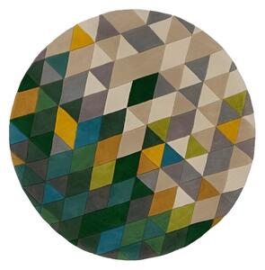 Flair Rugs , Ručne všívaný kusový koberec Illusion Prism Green/Multi kruh, 160x160 (priemer) kruh, viacfarebná, obývacia izba