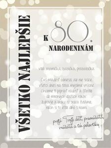 INSPIO - výroba darčekov a dekorácií - Darček k 80 - Osobné blahoželanie na tabuľke k 80 narodeninám