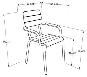 Súprava 4 hnedých kovových stoličiek s podrúčkami Ezeis Alicante