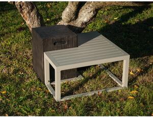 Sivý hliníkový konferenčný záhradný stolík Ezeis Spring L