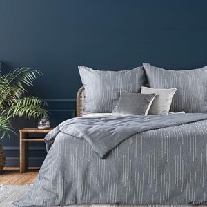 EUROFIRANY Bavlnená posteľná súprava s ozdobným prešívaním 160 cm x 200 cm svetlomodrá 85% bavlna 15% polyester