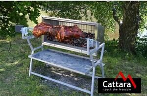 Cattara Gril na drevené uhlie s elektrickým ražňom Piglet, 138 x 96 x 62 cm