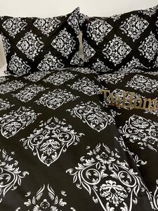 Obliečky bavlnené Ornament čierny TiaHome - 1x Vankúš 90x70cm, 1x Paplón 140x200cm