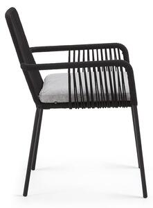 Čierna kovová záhradná stolička Kave Home Samt